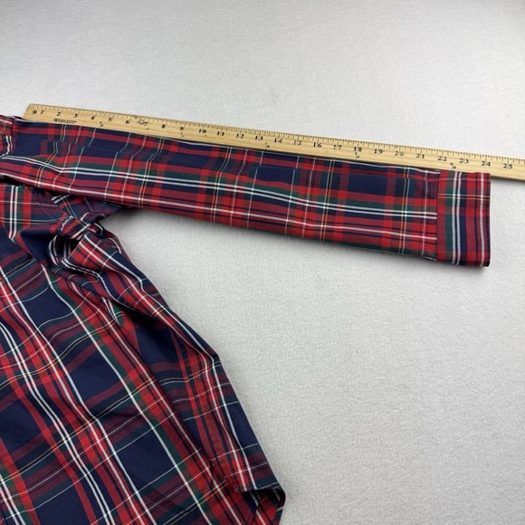 Ralph Lauren Golf Men's XL Tilden Blue Red Green Plaid Crest Logo Button 90s - Picture 7 of 9